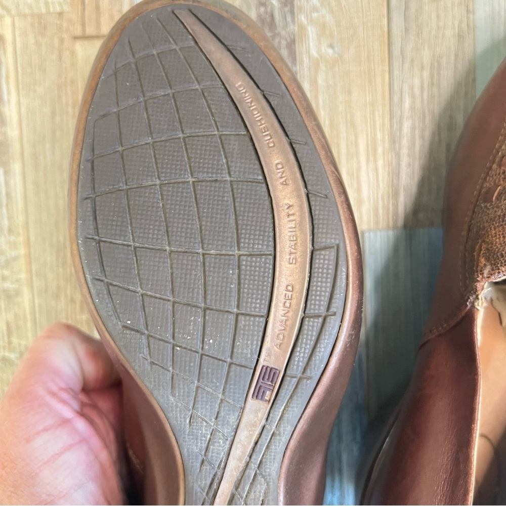 ARIAT Womens Shoes Brown Leather Slip On Wedges Slides Mules Clogs Size 6.5 - Picture 8 of 12